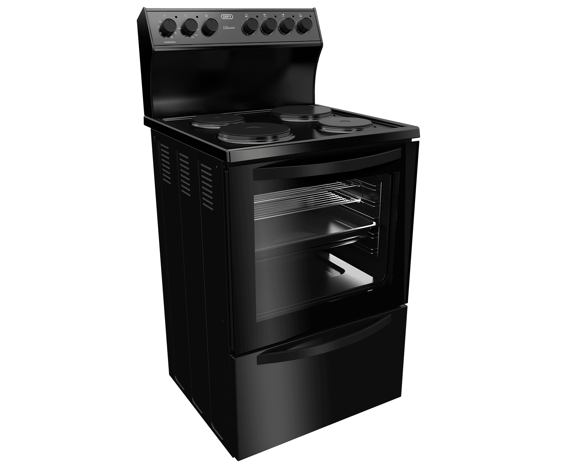 DEFY 60cm Electric Freestanding Stove ThermoFan+ Black RC - Image 2