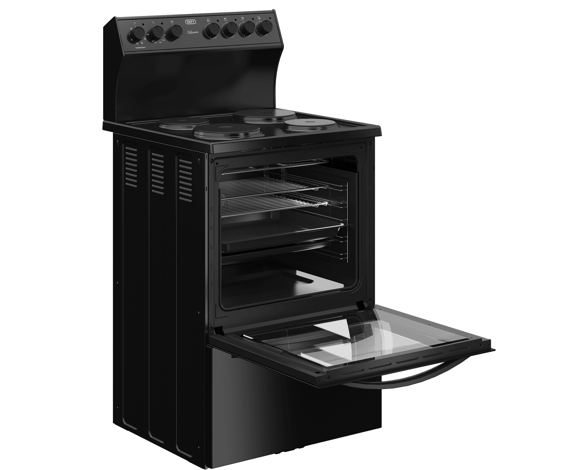 DEFY 60cm Electric Freestanding Stove ThermoFan+ Black RC - Image 7
