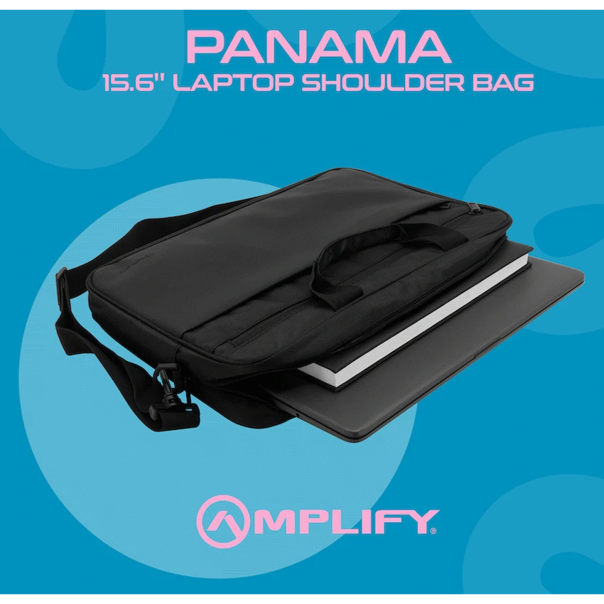 Amplify Panama 15.6" Laptop Shoulder Bag - Black