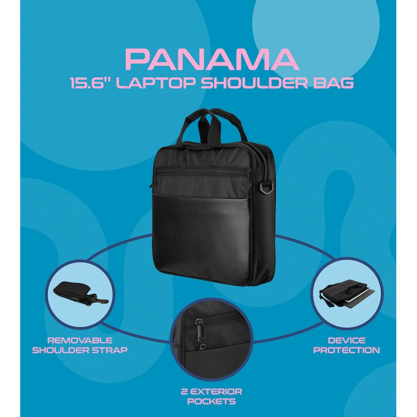 Amplify Panama 15.6" Laptop Shoulder Bag - Black - Image 2