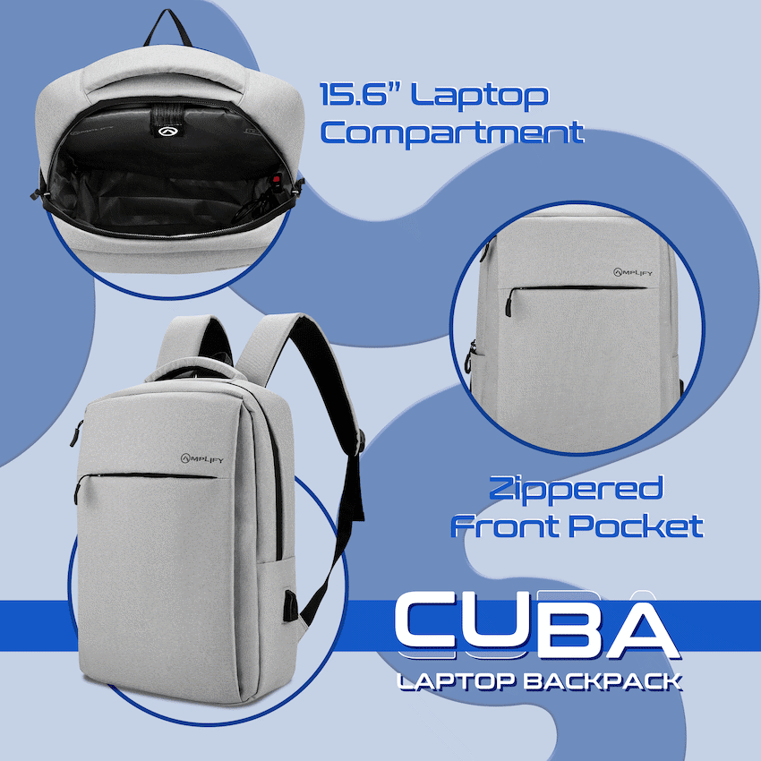 Amplify Cuba 15.6" Laptop Backpack Grey - Image 2