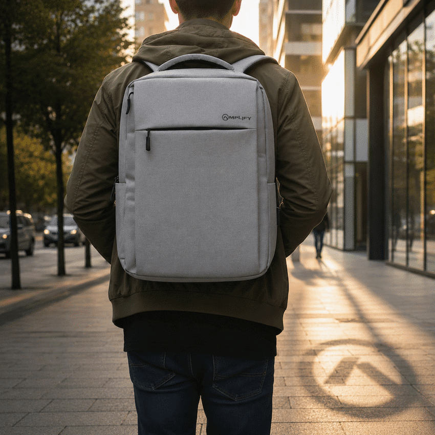Amplify Cuba 15.6" Laptop Backpack Grey - Image 4
