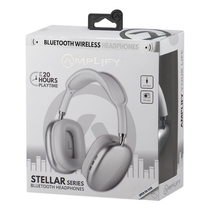 Amplify Stellar Series Bluetooth Headphones - White - Image 3