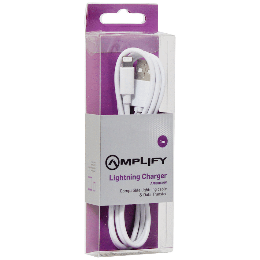 Amplify Lightning Charging Cable for iPhone & iPad - White - Image 2