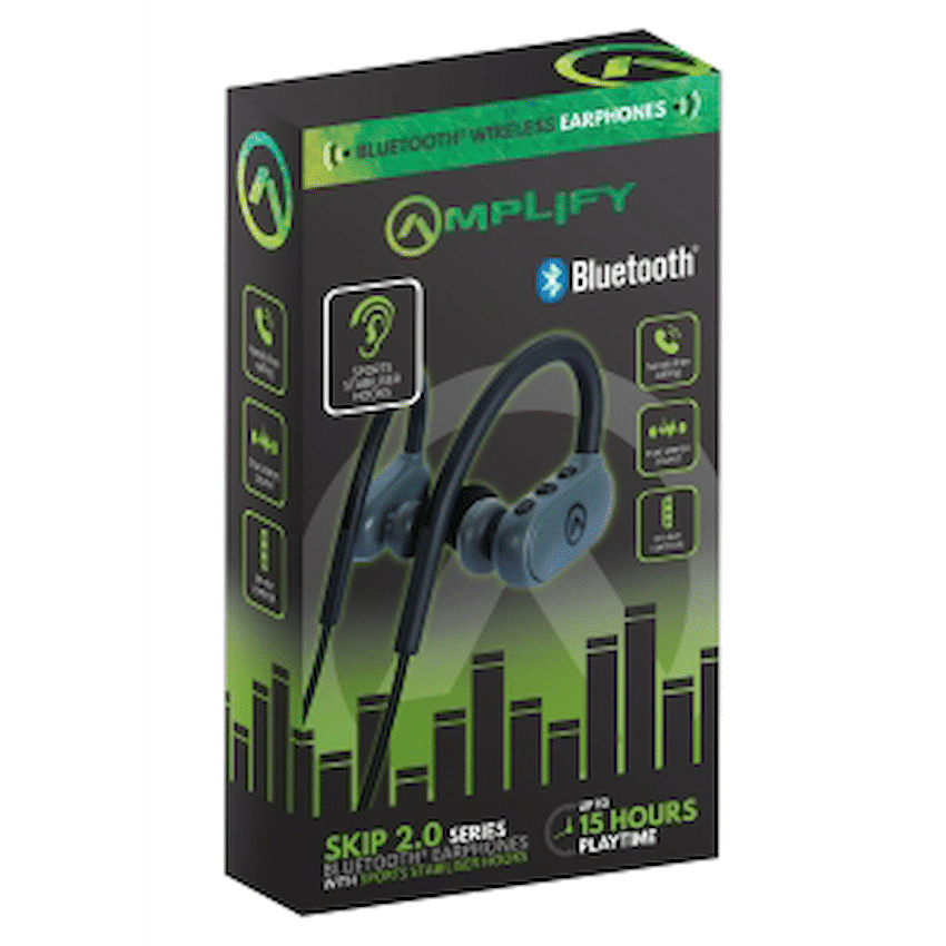 Amplify Skip 2.0 Bluetooth Earphones - Black / Gun-metal - Image 2