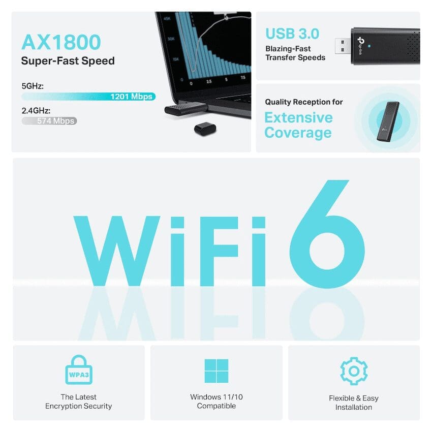 TP-LINK Archer TX20U Dual-Band Wi-Fi 6 Wireless USB Adapter - Image 3