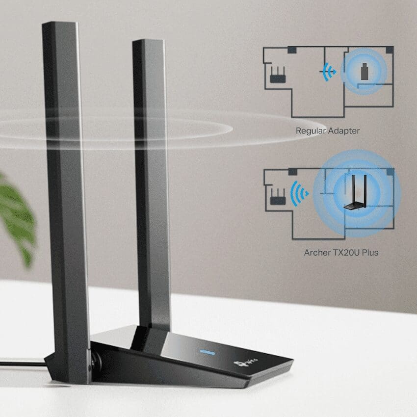 TP-LINK Archer TX20U Plus AX1800 Dual Antennas High-Gain Wireless USB Adapter - Image 2