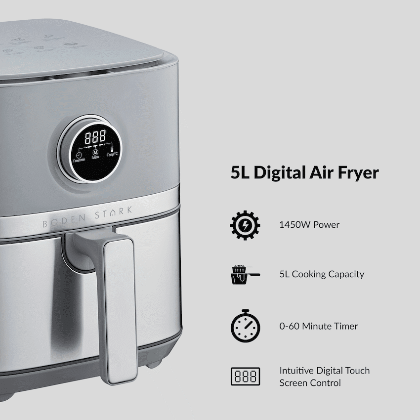 Boden Stark 5.0L Digital Air Fryer - Image 4