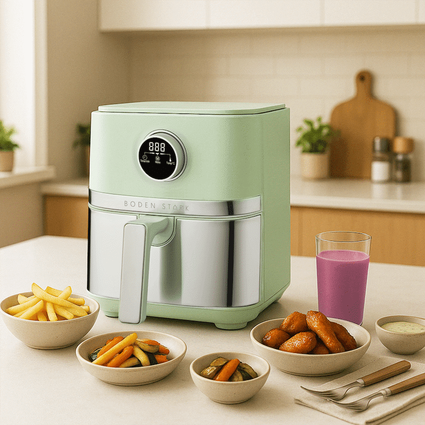 Boden Stark 5.0L Digital Air Fryer Green - Image 3