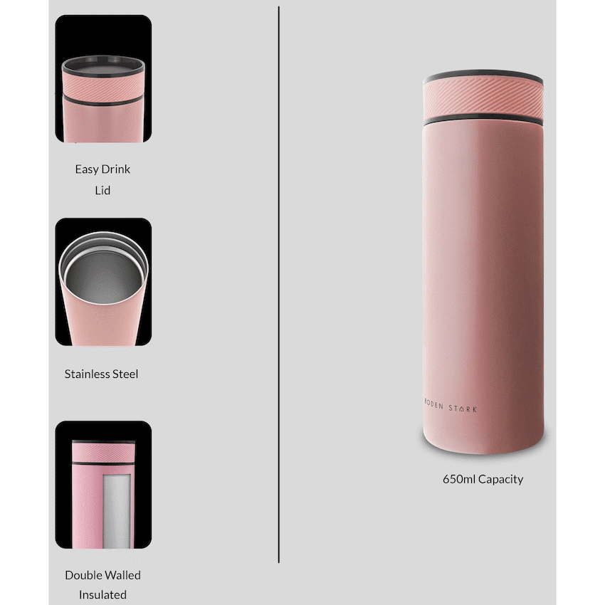 Boden Stark 650ml Flask - Pink - Image 2