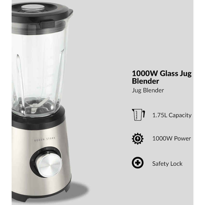 Boden Stark 1000w Glass Jug Blender - Image 2