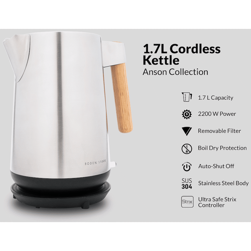 Boden Stark Anson Collection 1.7l 2000w SS Kettle - Image 2