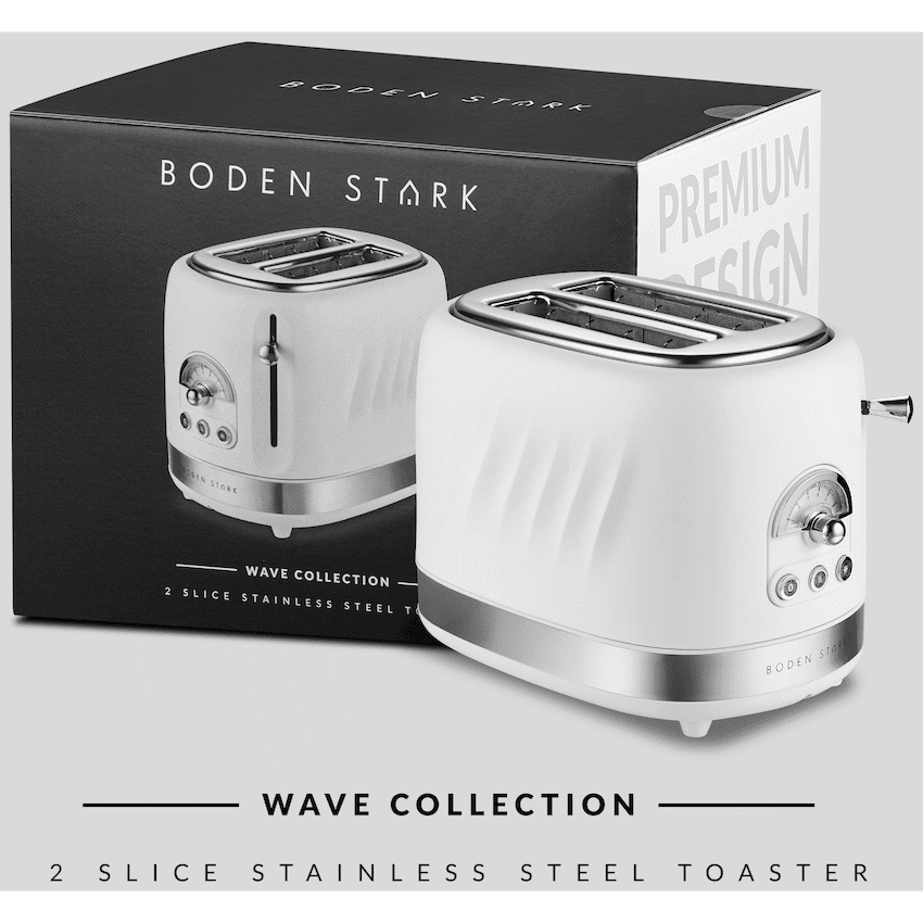 Boden Stark 2-Slice Stainless Steel Toaster - White - Image 4