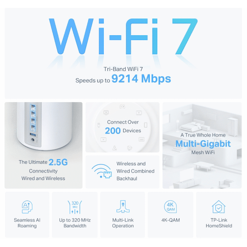 TP-Link Deco BE65 (3-Pack) BE9300 Whole Home Mesh Wi-Fi 7 System - Image 4