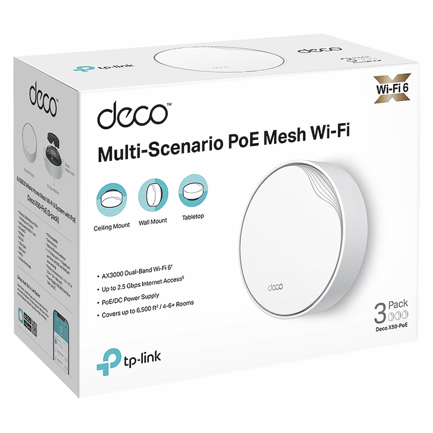 TP-Link Deco X50-PoE (2-Pack) AX3000 Whole Home Mesh Wi-Fi 6 System with PoE - Image 3