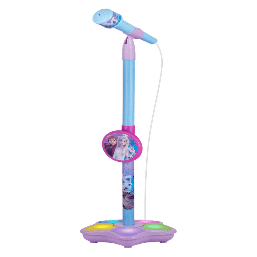 Disney Frozen Auxiliary Star Karaoke Microphone Stand with Colourful Lights