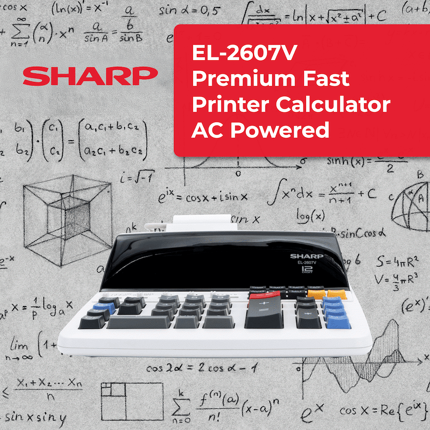 Sharp EL-2607V Premium Fast Printer Calculator AC Powered - Image 3