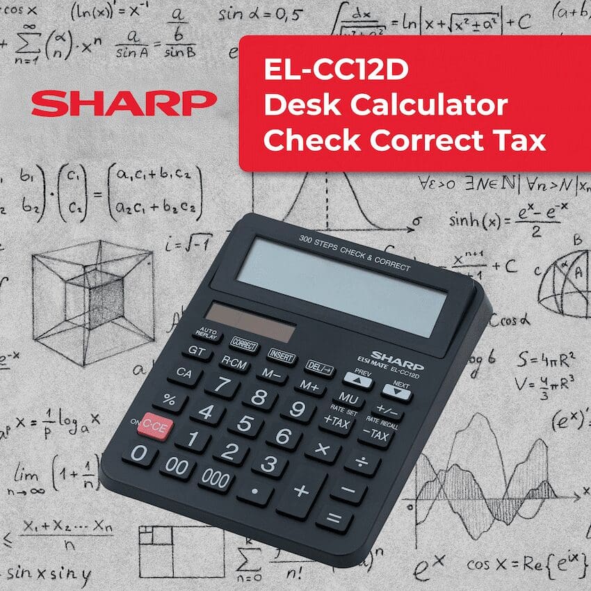 Sharp EL-CC12D Desk Calculator - CheckCorrect Tax - Image 2