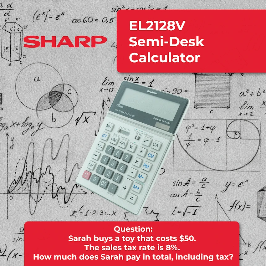 Sharp El2128V Semi-Desk Calculator - Image 3