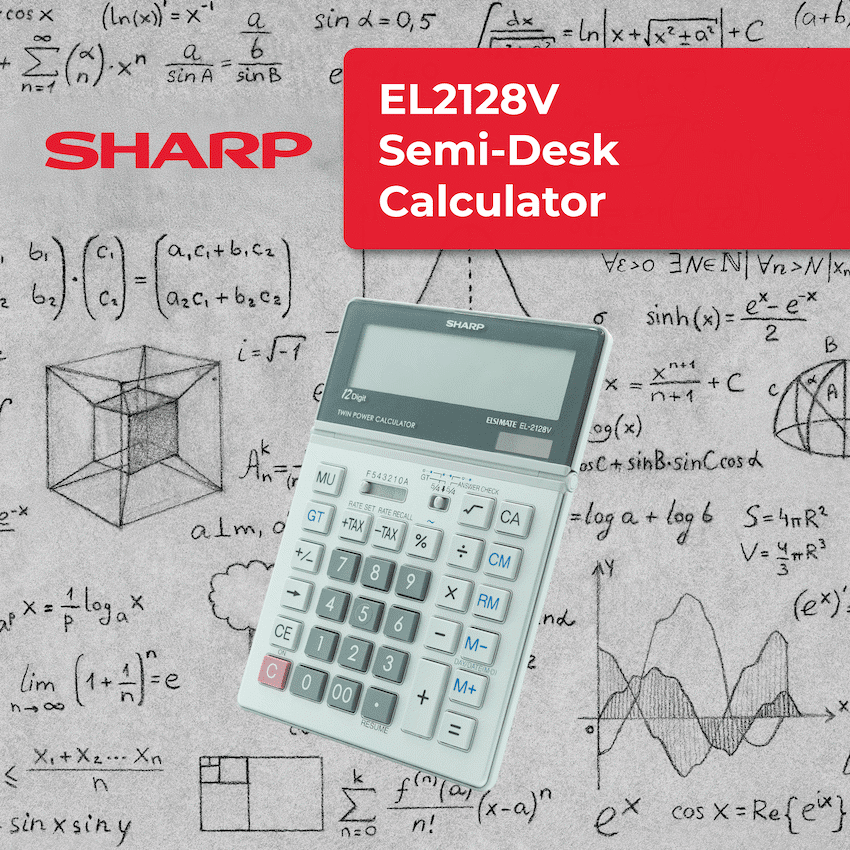 Sharp El2128V Semi-Desk Calculator - Image 4