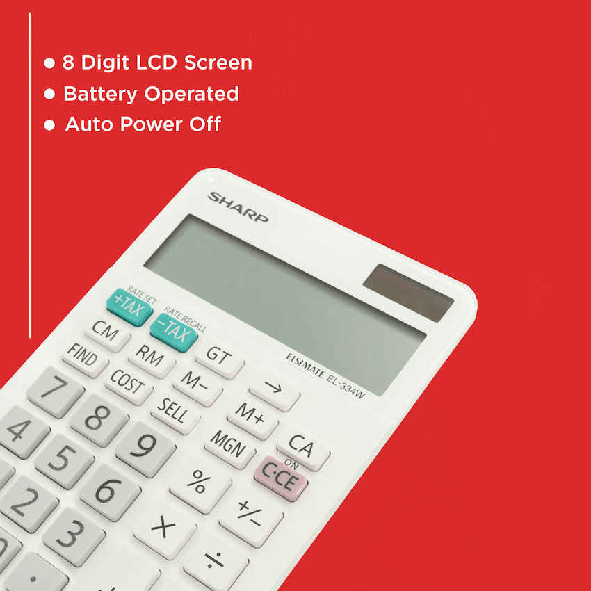 Sharp ElsiMate EL334WB - 12 Digit Desk Calculator - Image 2