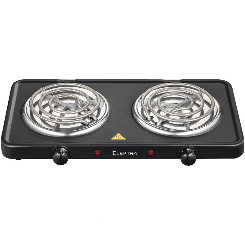 Elektra Double Spiral Hot Plate - Black