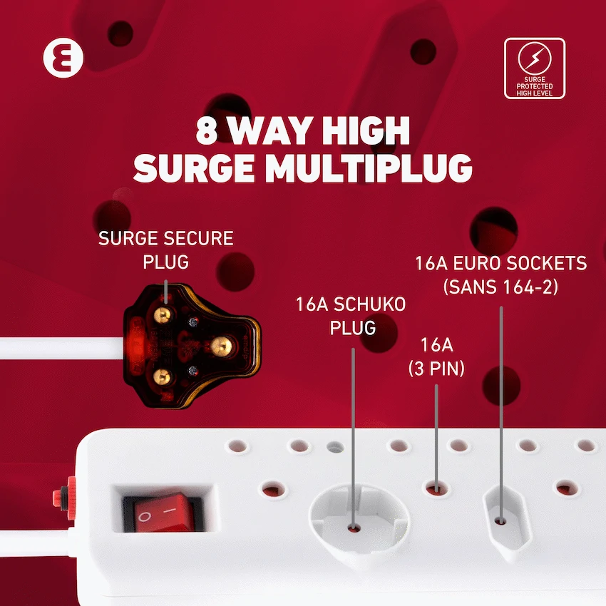 Ellies 8-Way High Surge Multiplug 0.5m - Image 2