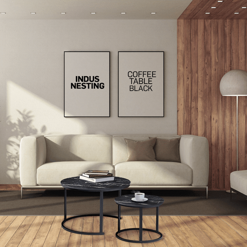 Everfurn Indus Nesting Coffee Table Black 2 Piece - Image 3