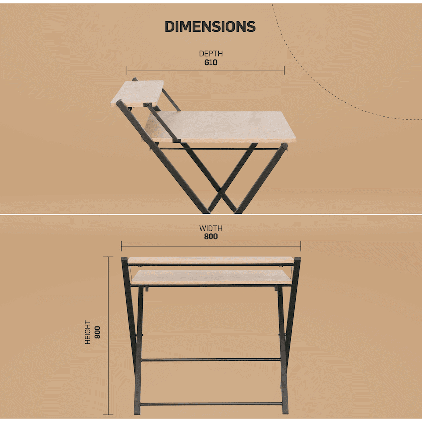 Everfurn Elf Folding Desk - Image 2