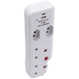 Ellies 4 Way Surge adaptor with type C + USB - WT