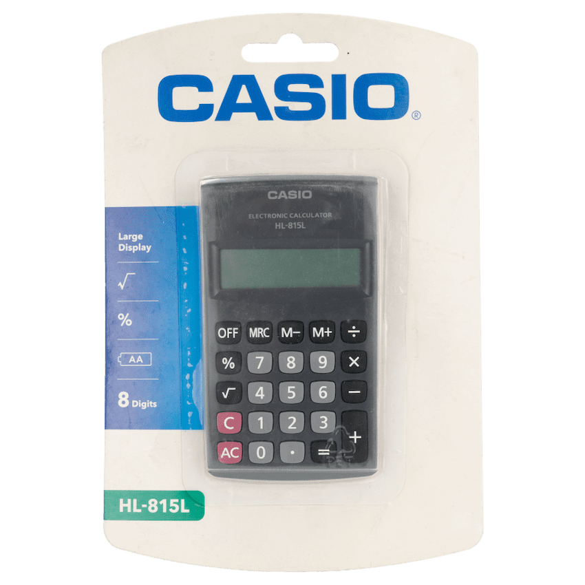 Casio HL 815 Pocket Calculator - Black - Image 3