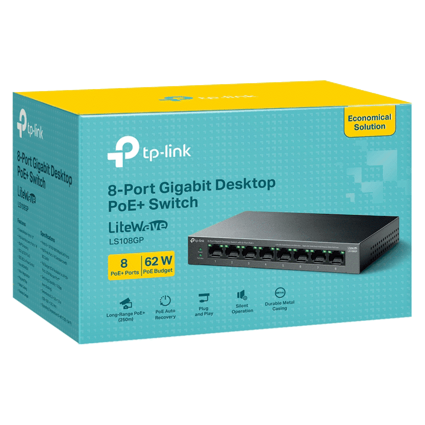TP-Link LS108GP 8-Port Gigabit Desktop Switch with 8-Port PoE+ - Image 3