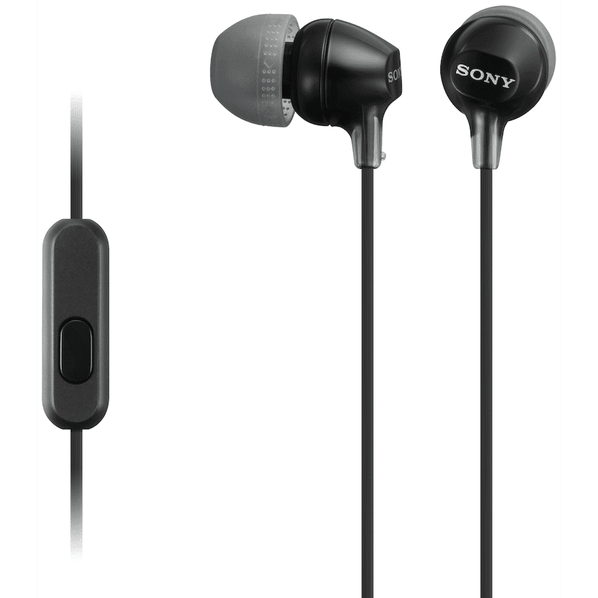 Sony MDR-EX15AP (Black) In-Ear Earphone with Mic for iPhone - Android - BlackBerry