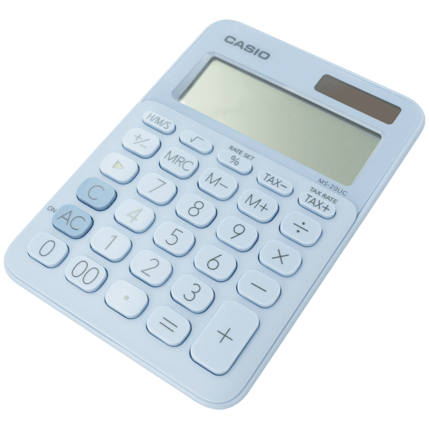 Casio MS-20UC - Desktop Calculator 12-Digit - Light Blue - Image 4