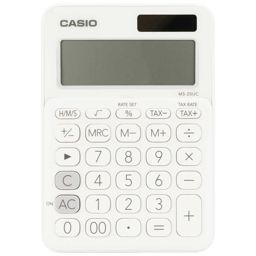 Casio MS-20UC - Desktop calculator 12 Digit - White