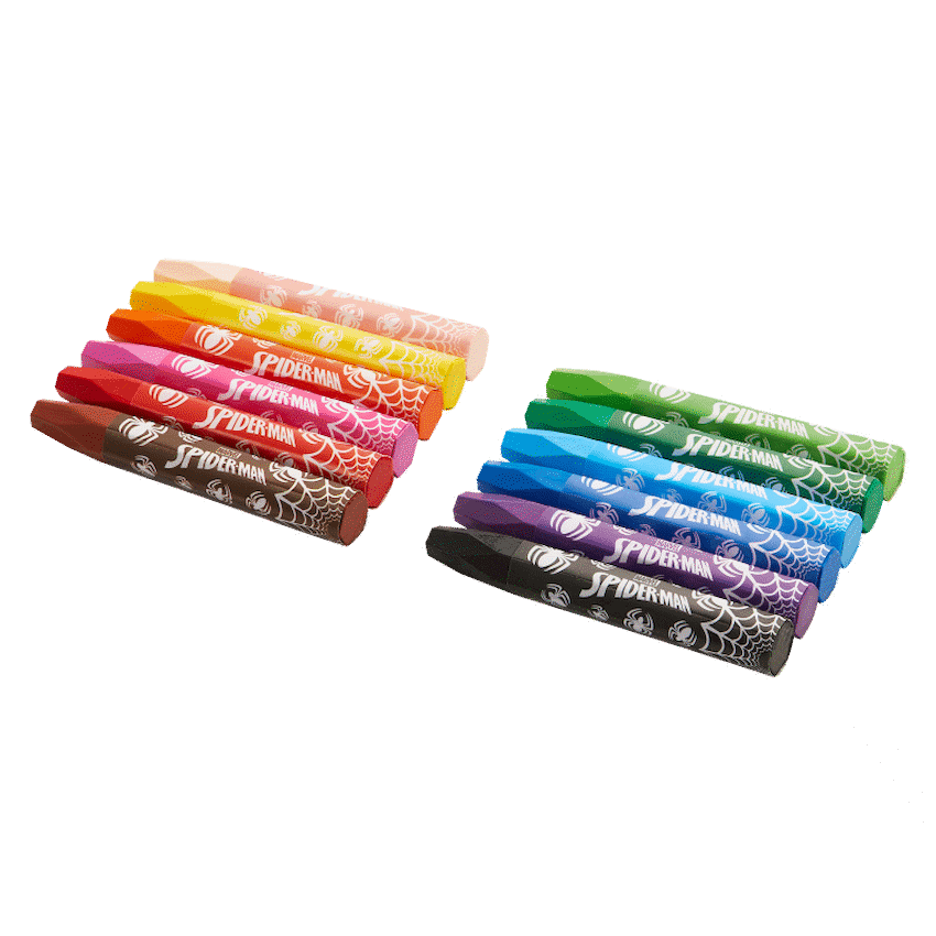 Spiderman 12 Oil Pastels Multi - Image 3