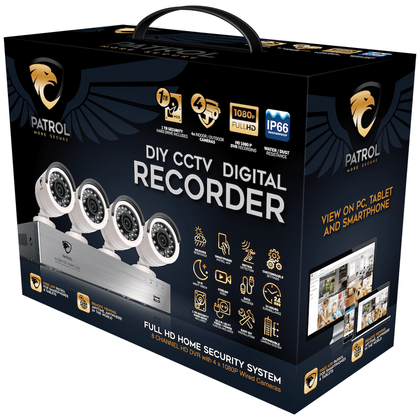 Patrol 8 Channel 4 x Bullet Cameras 1080p 1tb DVR Kit - Image 2