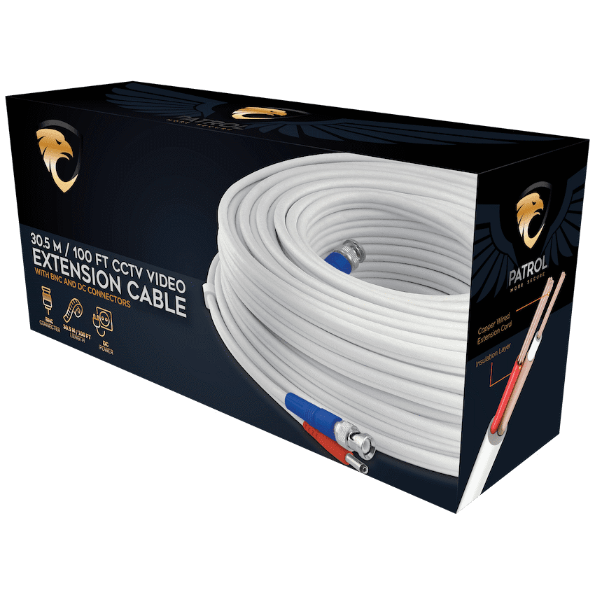 Patrol 30m Video and Power Extension Cable - White - Image 2