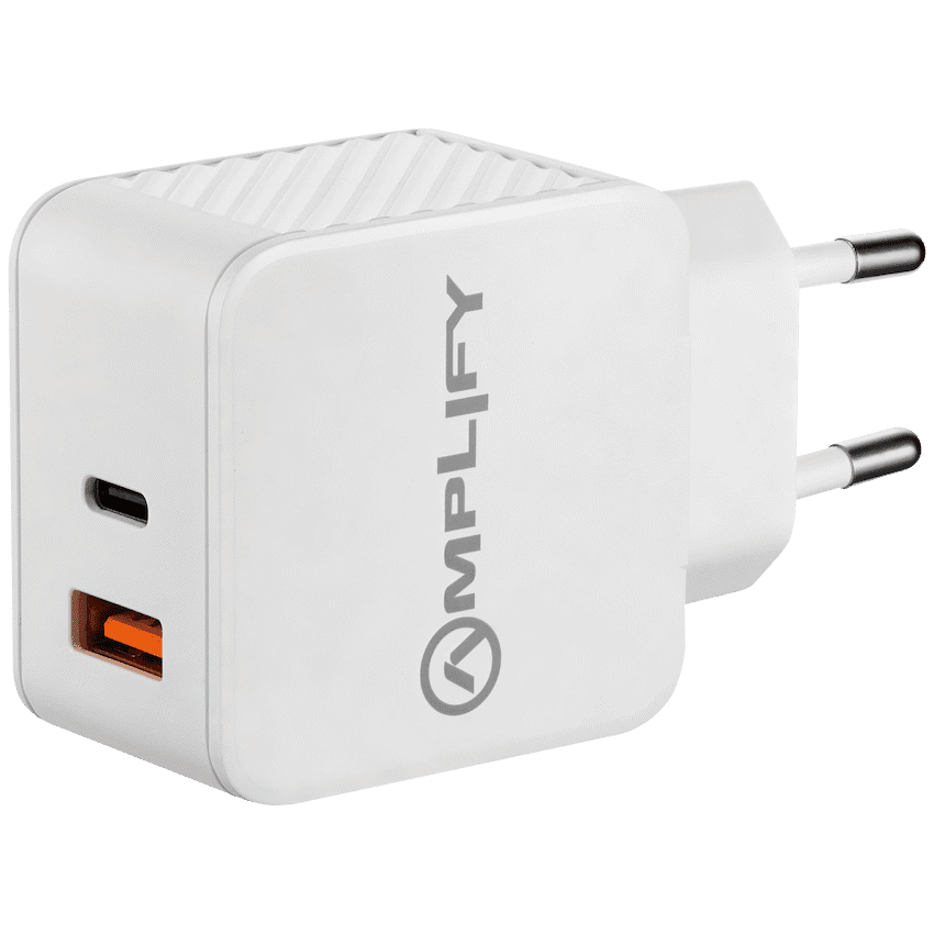 Amplify Dual Wall Charger Type-C + USB (45w)
