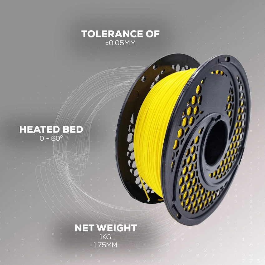 PLA Yellow Filament 1kg, 1.75mm - Image 2