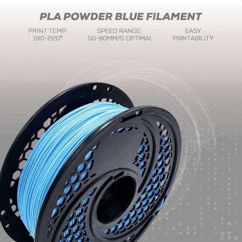 SA Filament PLA Powder Blue Filament 1kg, 1.75mm - Image 3
