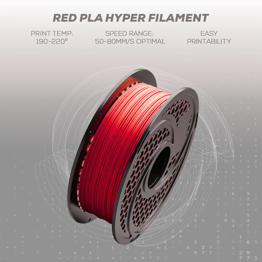 SA Filament PLA Hyper Filament 1kg - Red - Image 2