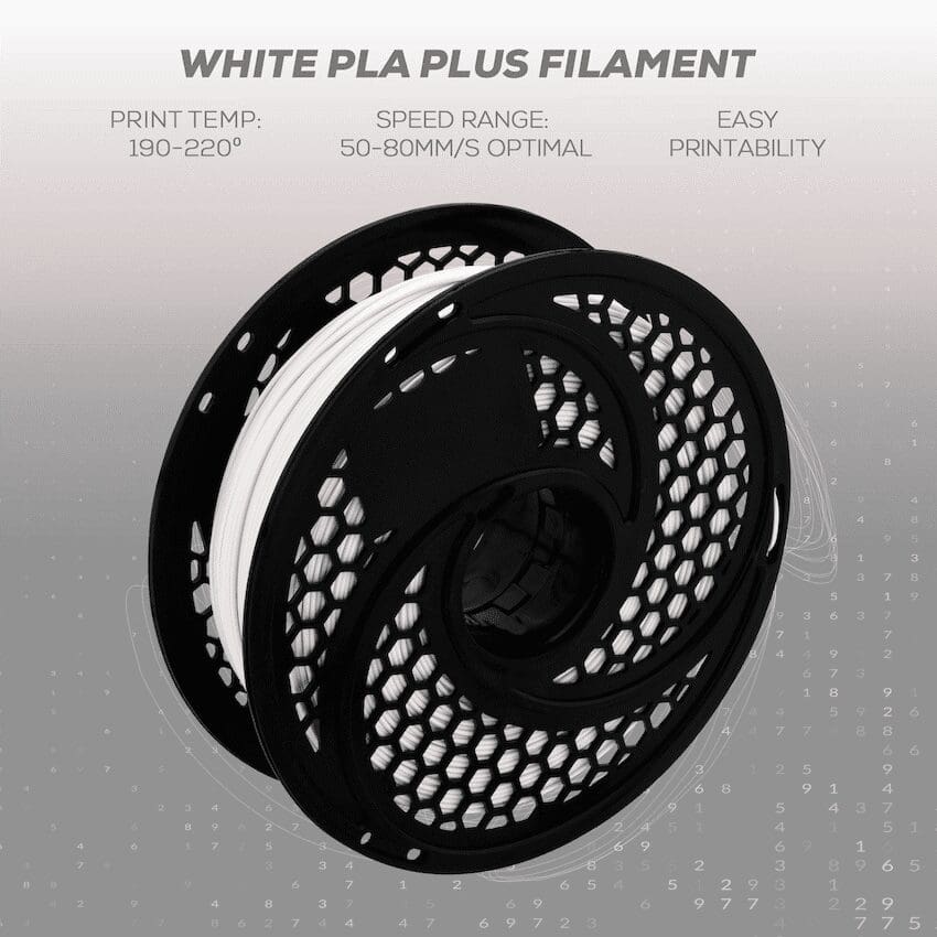 SA Filament Silk PLA Plus Gloss Filament 1kg - White - Image 3