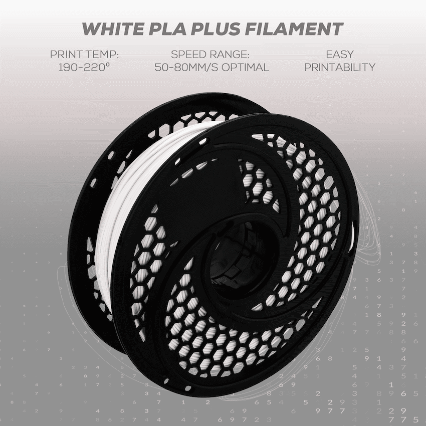 SA Filament Silk PLA Plus Gloss Filament 1kg - White - Image 3