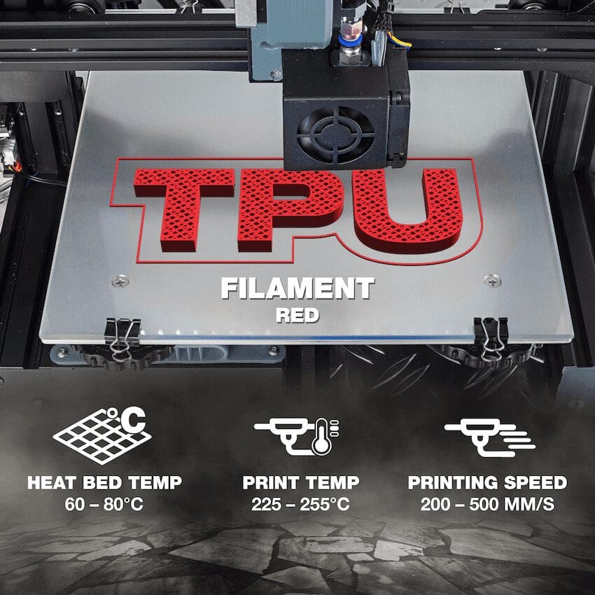 SA Filament TPU 95A 500g - Red - Image 4
