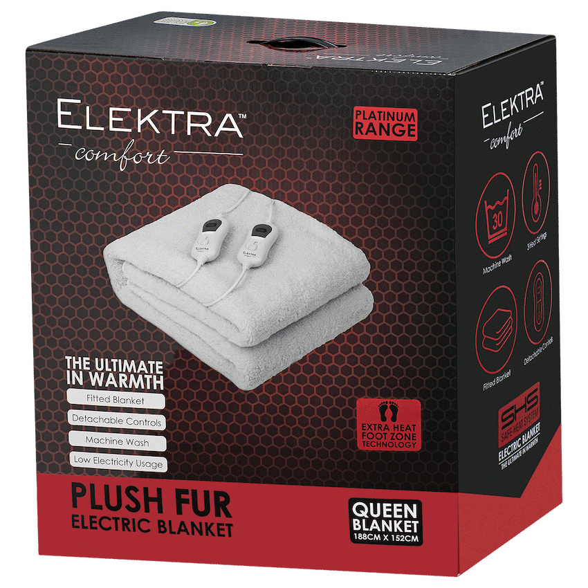 Elektra Comfort Electric Blanket - Queen - Fur - Image 3