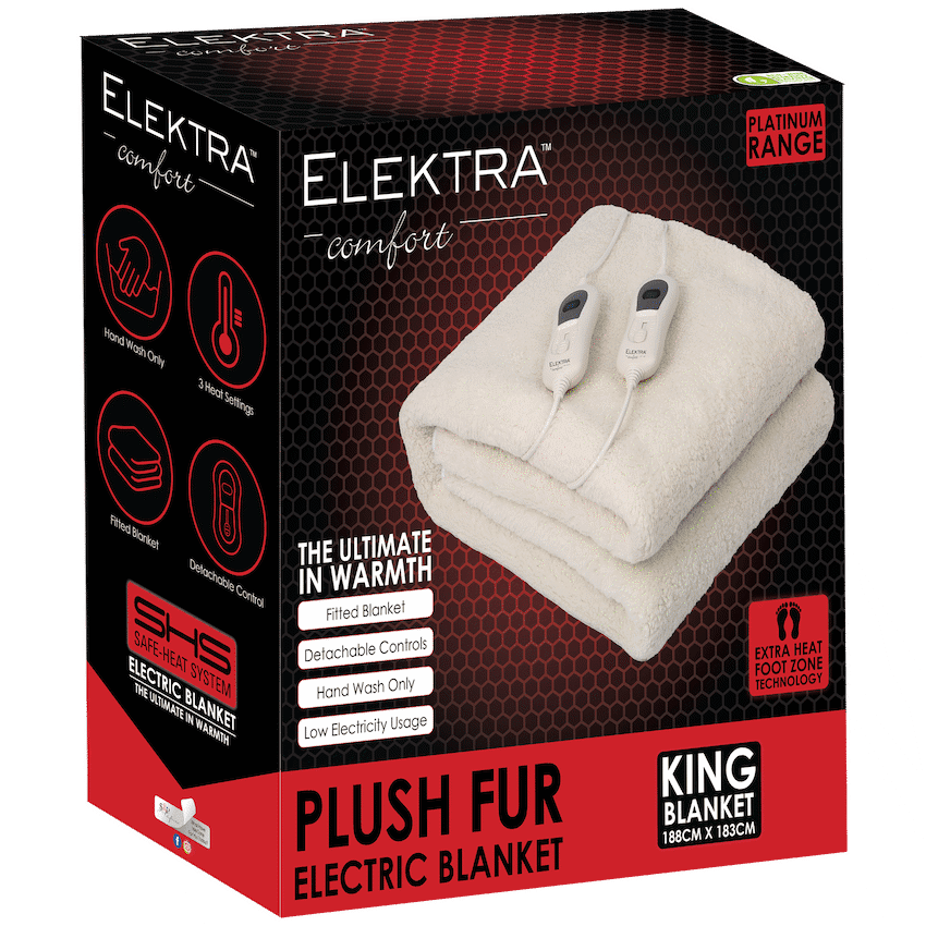 Elektra Comfort Electric Blanket - King - Fur - Image 4