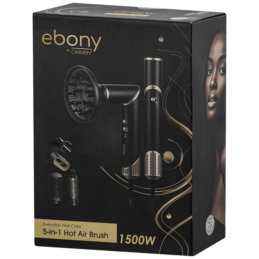 Carmen 5-in-1 Hot Air Brush - Ebony - Image 2