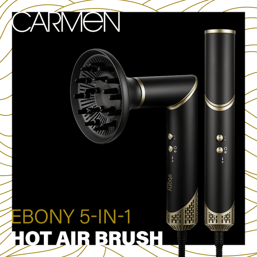 Carmen 5-in-1 Hot Air Brush - Ebony - Image 3