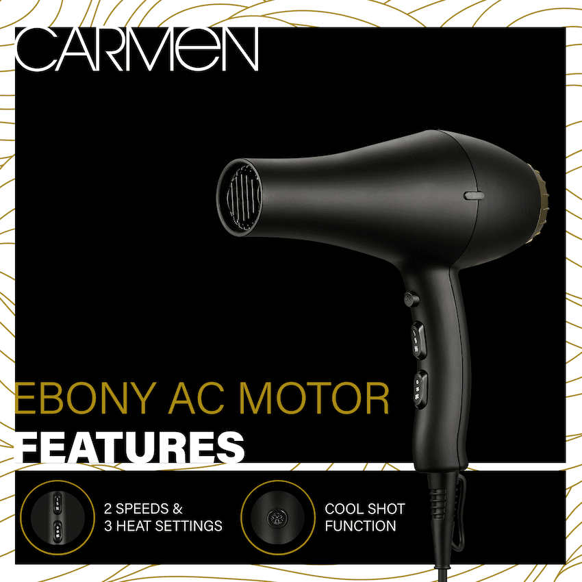Carmen Ebony AC Motor Hair Dryer - Image 3